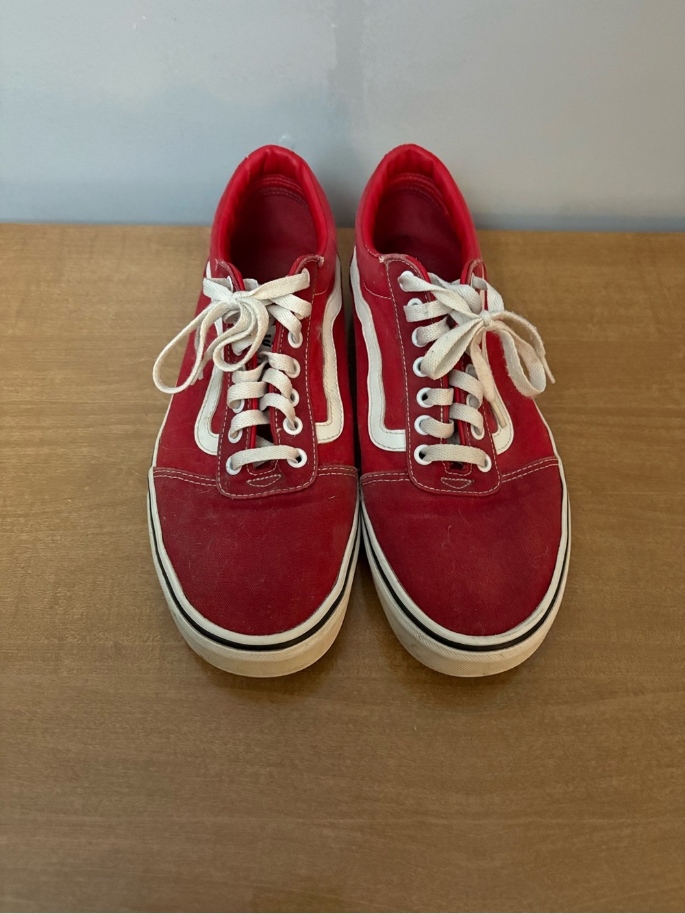 Vans Red and White Old Skool Sneakers